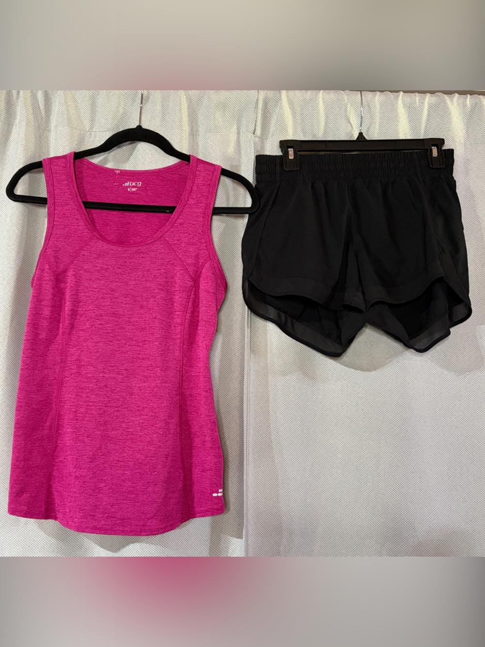 Athleta Shorts with mesh hem and Bright Pink Performance Scoop Neck Tank Bundle